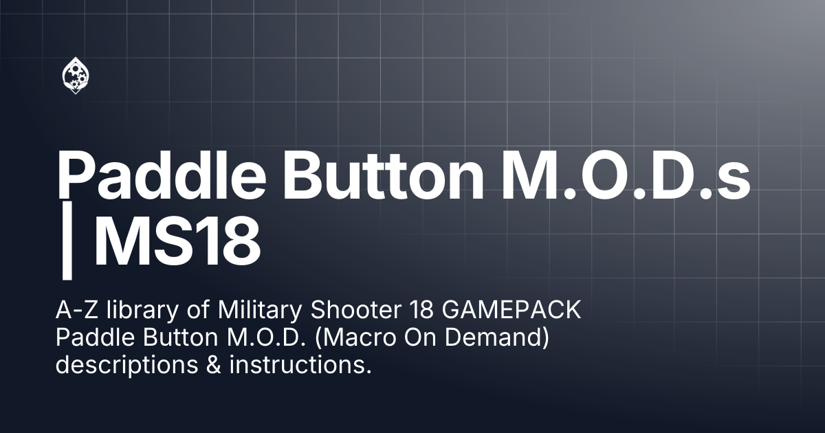 Paddle Button M.O.D.s | MS18 | STRIKEPACK HORIZON™ | STRIKEPACK™