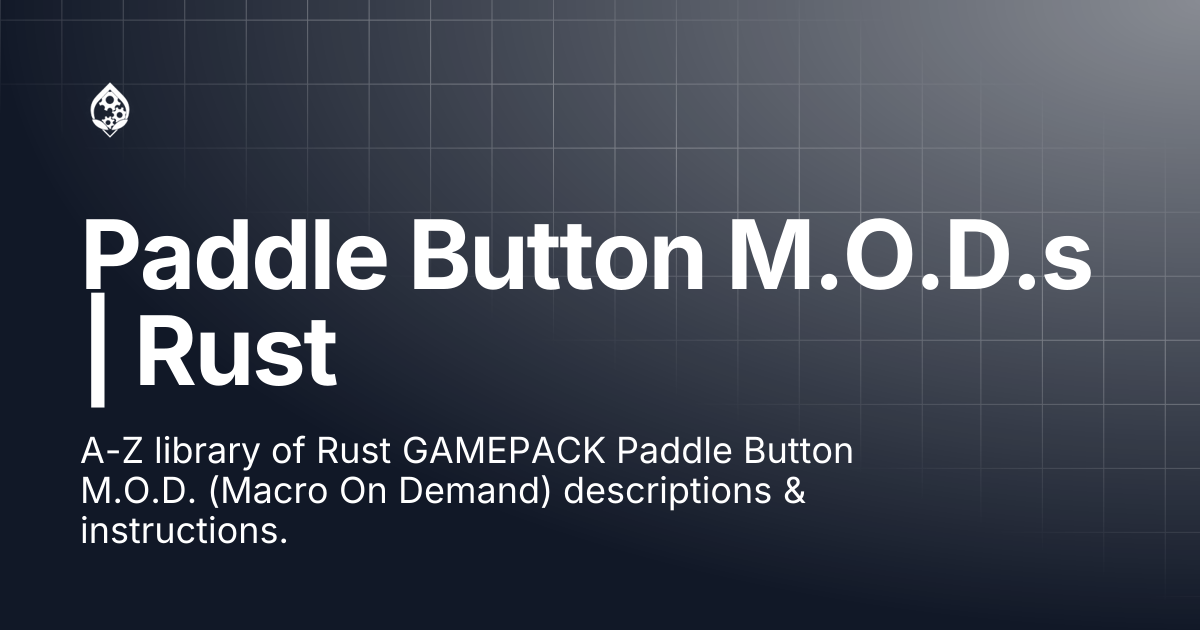 Paddle Button M.O.D.s | Rust | STRIKEPACK HORIZON™ | STRIKEPACK™