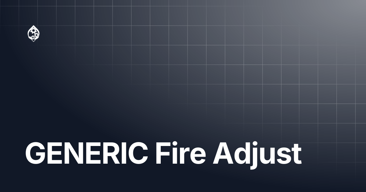 GENERIC Fire Adjust | STRIKEPACK HORIZON™ | STRIKEPACK™