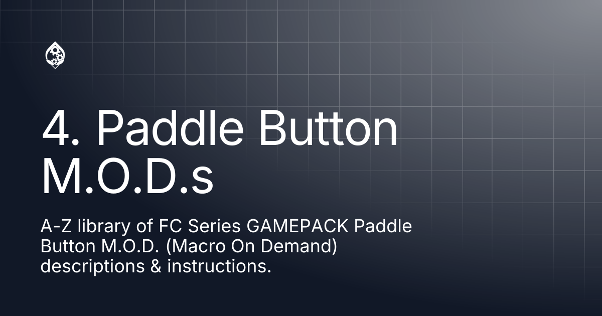 4. Paddle Button M.O.D.s | STRIKEPACK HORIZON™ | STRIKEPACK™